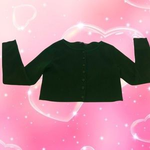 brandy melville green button up cropped cardigan